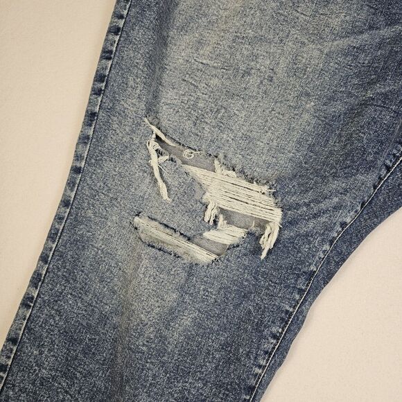 A.N.A Curvy High Rise Distressed Straight Jeans Womens 30W Stretch Denim Blue - Picture 5 of 13